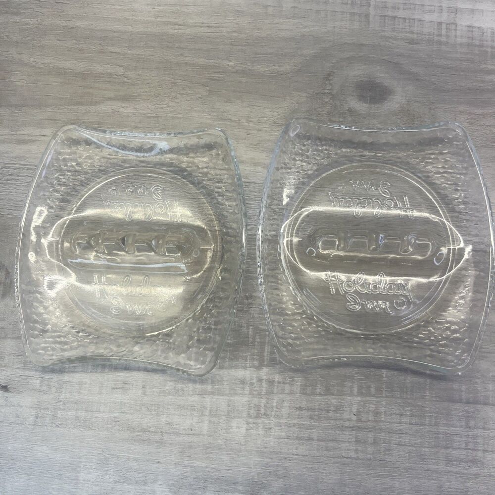 Vintage  Holiday Inn Hotel Advertising Ashtray Clear Set Of 2